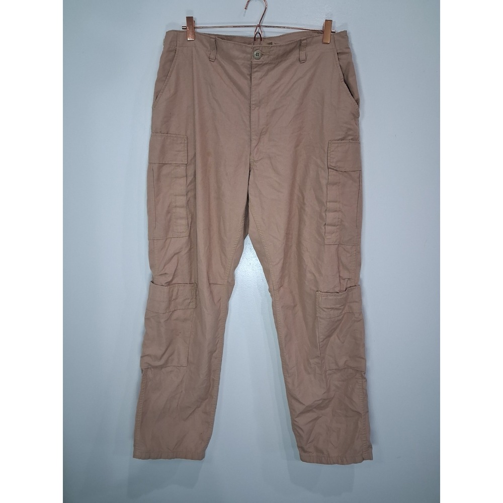 US Military Issue Tactical Cargo Pants Desert Tan L Regular Adjustable Waist Vtg